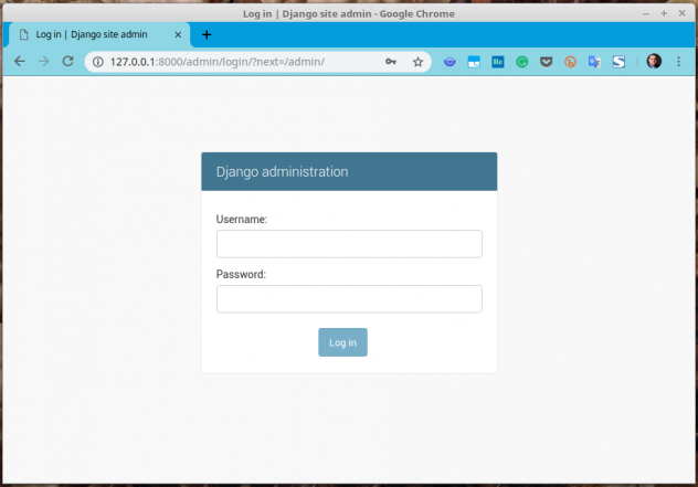 Django admin login mask