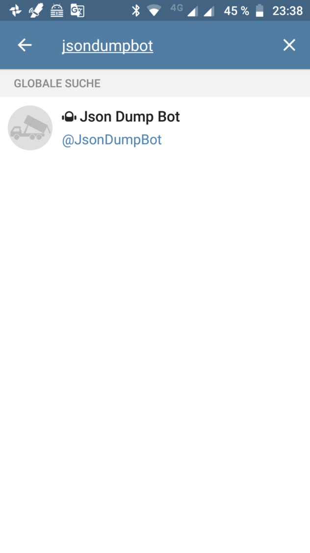 Telegram search for "jsondumpbot"